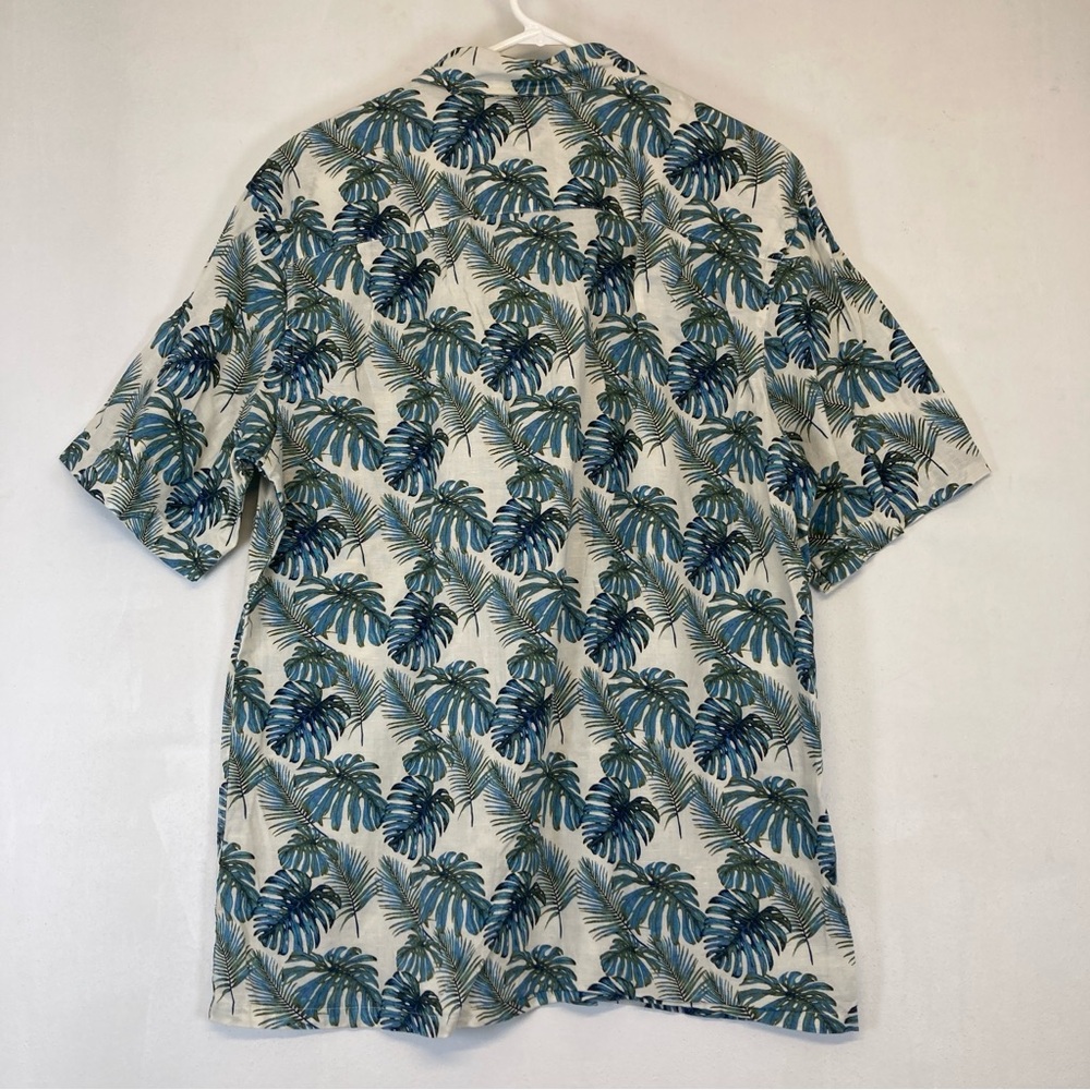 Island Shores Tropical Leaf Print Men's Shirt Size M - Picture 2 of 16